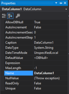 DataTable DataColumn Properties