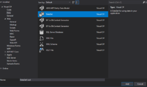 Adding DataSet to Project in Visual Studio